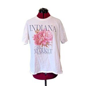 State of Mine Graphic T Shirt Women Small Indiana Flower Market Tee